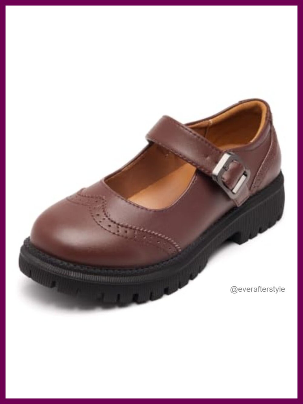 Mary Jane Shoes Women Vegan Leather Buckle Strap Oxford Flats Dressy Work Office